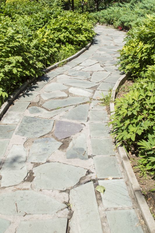 Natural Stone Pavers in a Garden Path